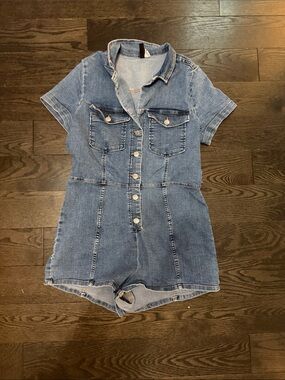 Blue Denim Shortalls - Divided